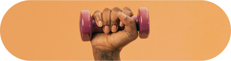 hand holding a dumbell