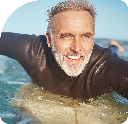 Man on surfboard