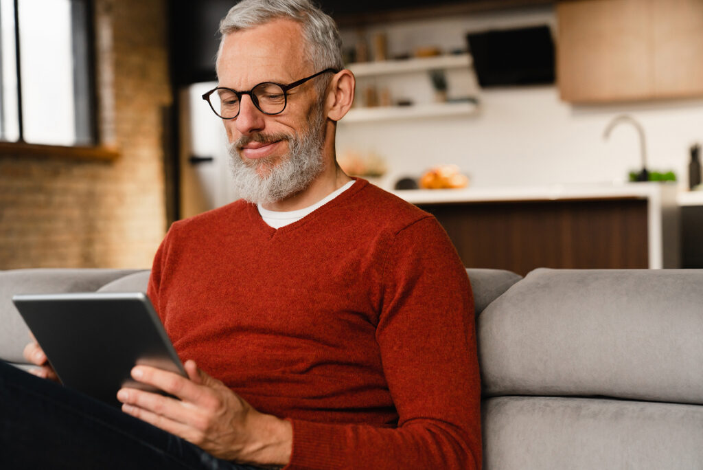 Man with tablet