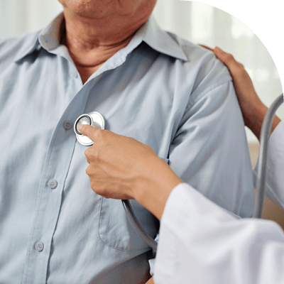 Doctor listening to a patient's heart