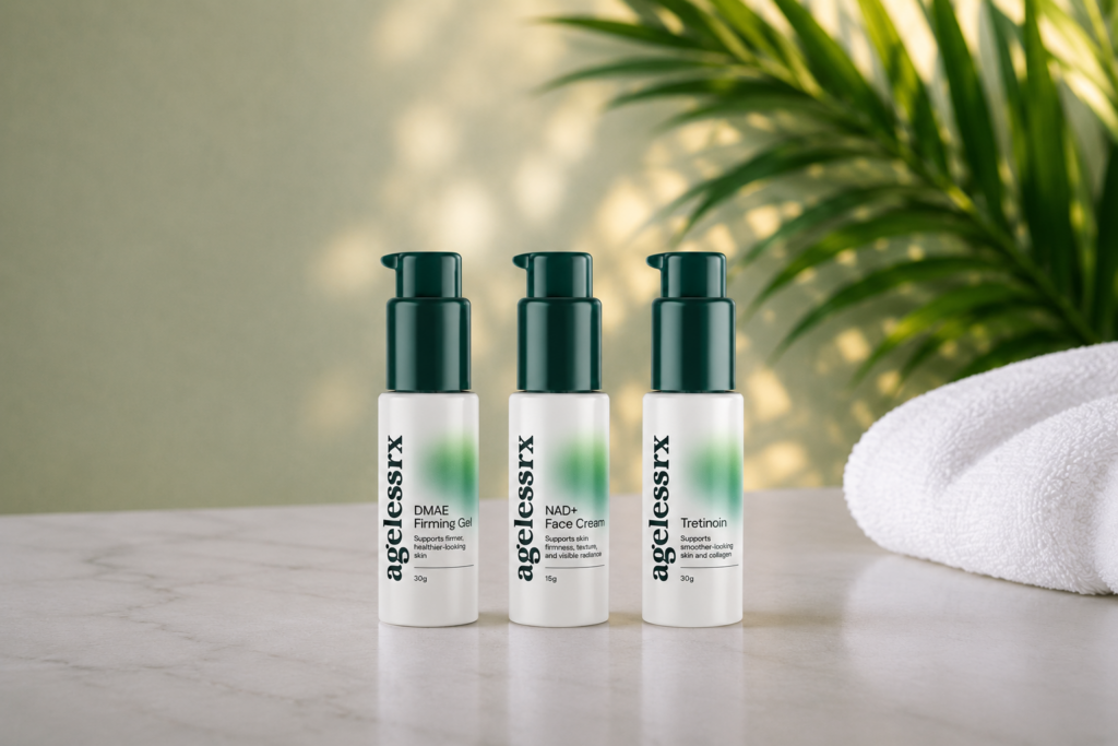 three different types of skincare creams