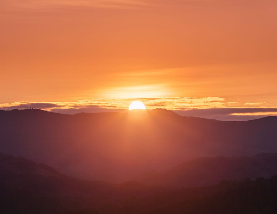 Sunrise over mountains